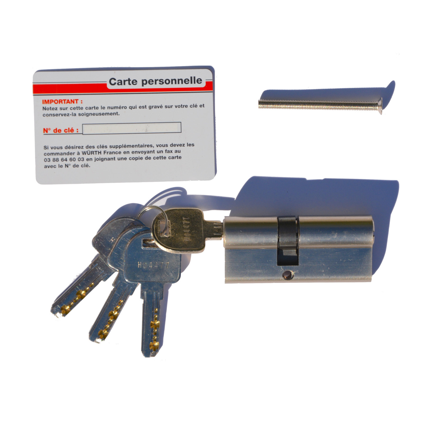 Cylindre de Sécurité 30-40 et carte personnelle