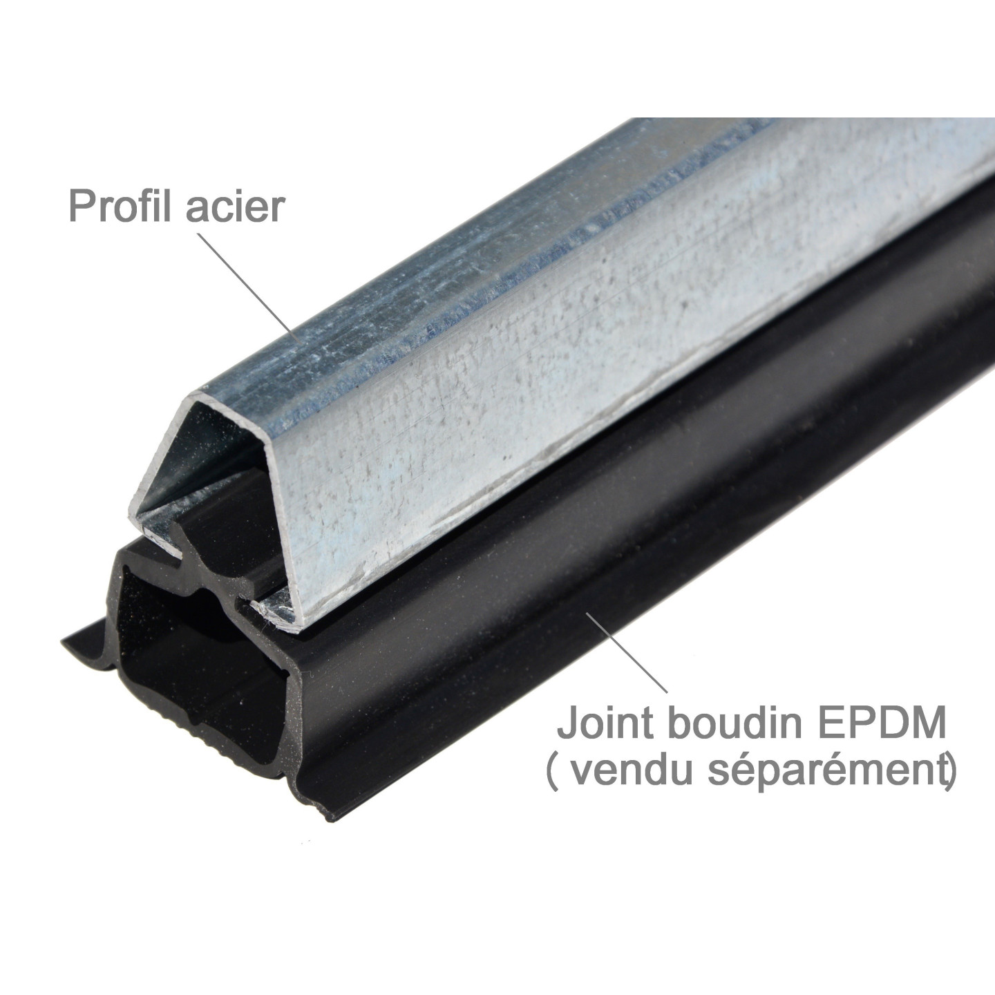 Profil acier Support Joint Boudin EPDM