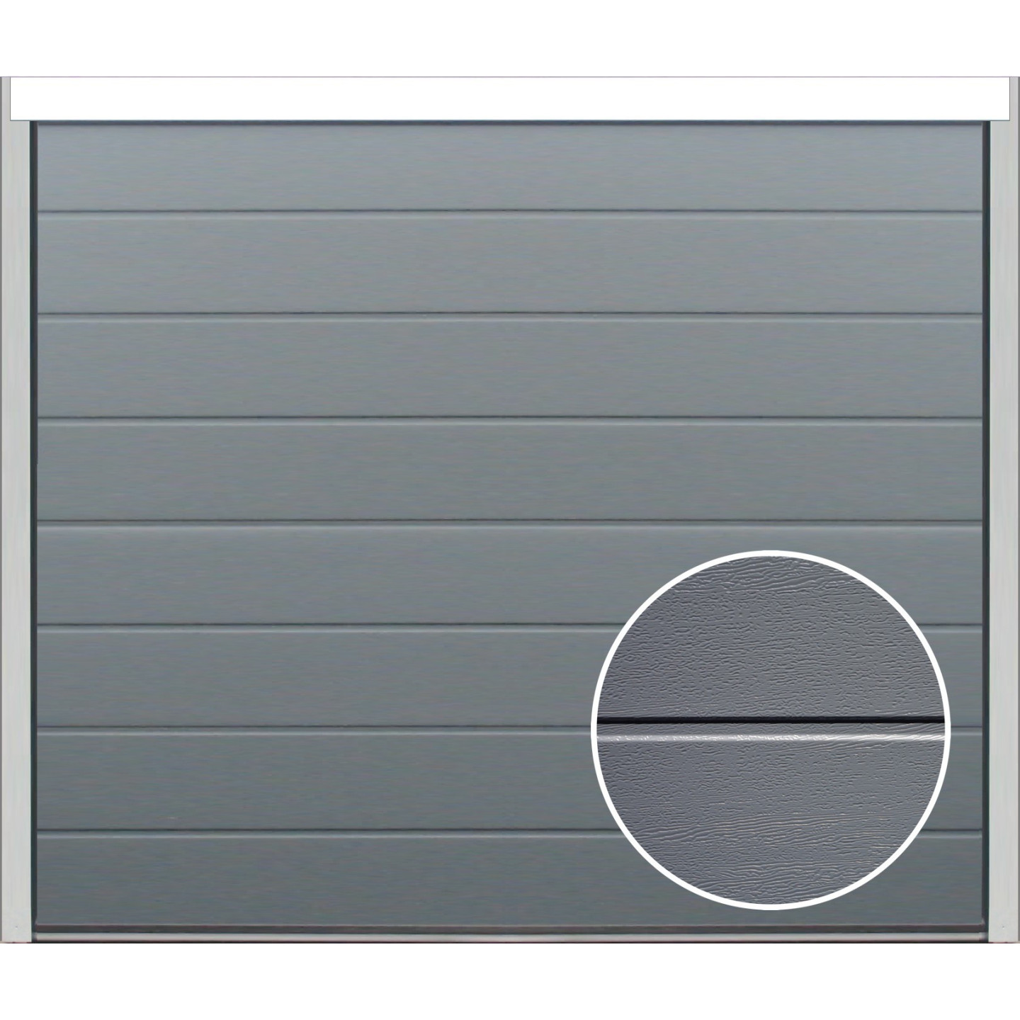 Porte de garage sectionnelle aspect bois gris anthracite