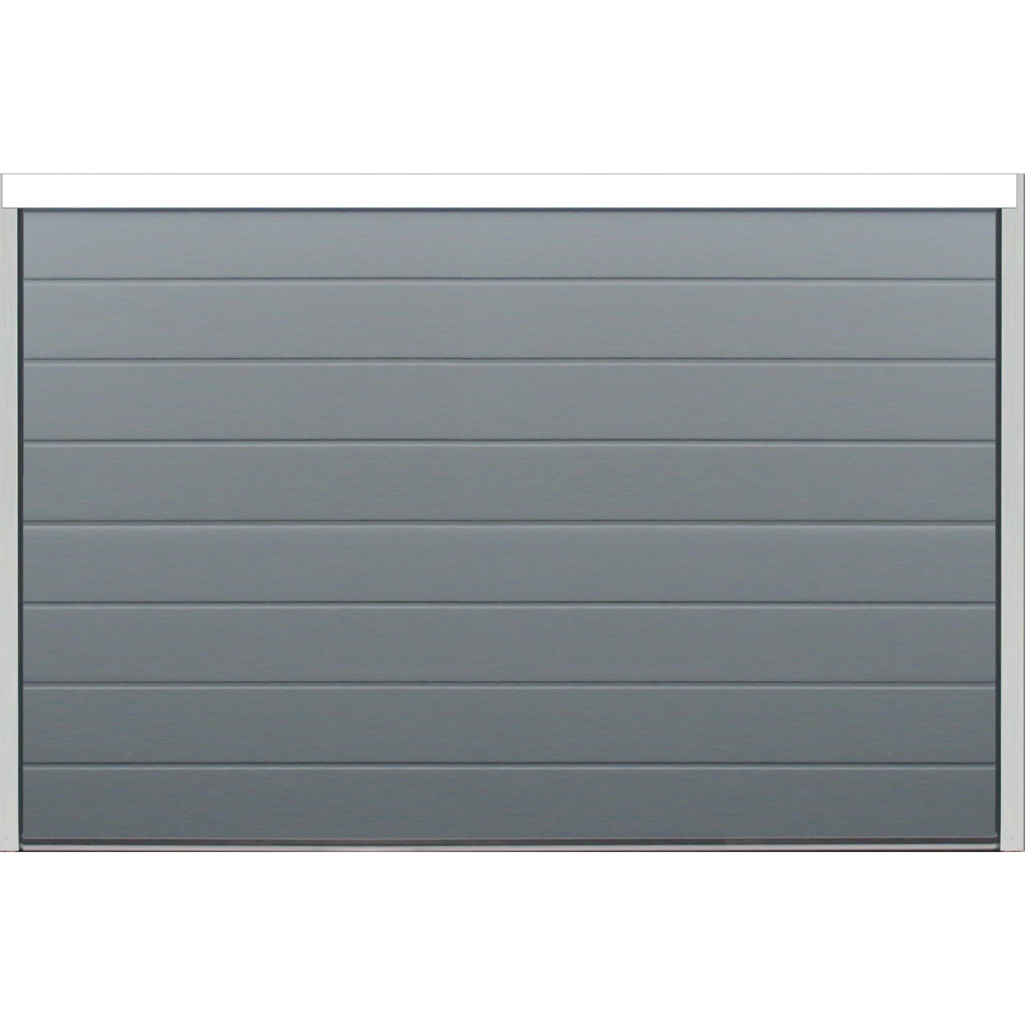 Porte de garage sectionnelle planche woodgrain gris anthracite largeur 300cm