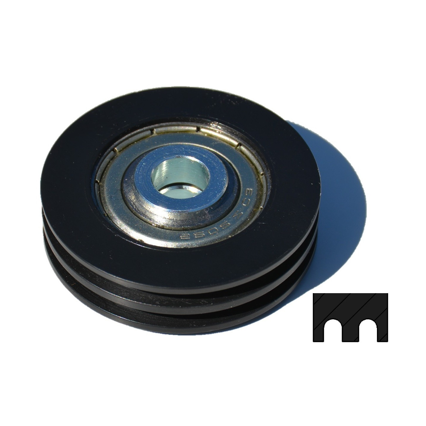 Poulie Nylon Diamètre 50mm Double Gorges