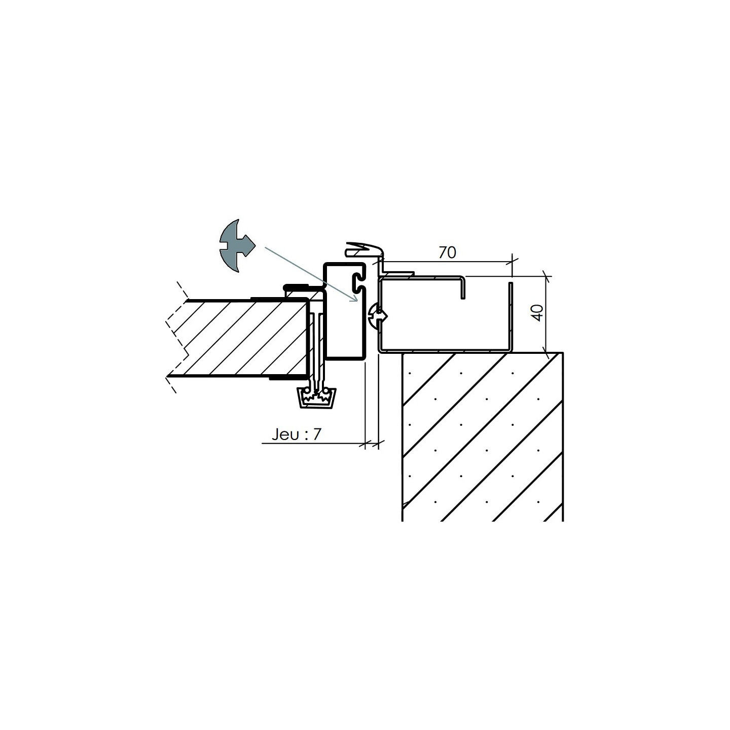 Jonc de frottement latéral 850mm (la paire)