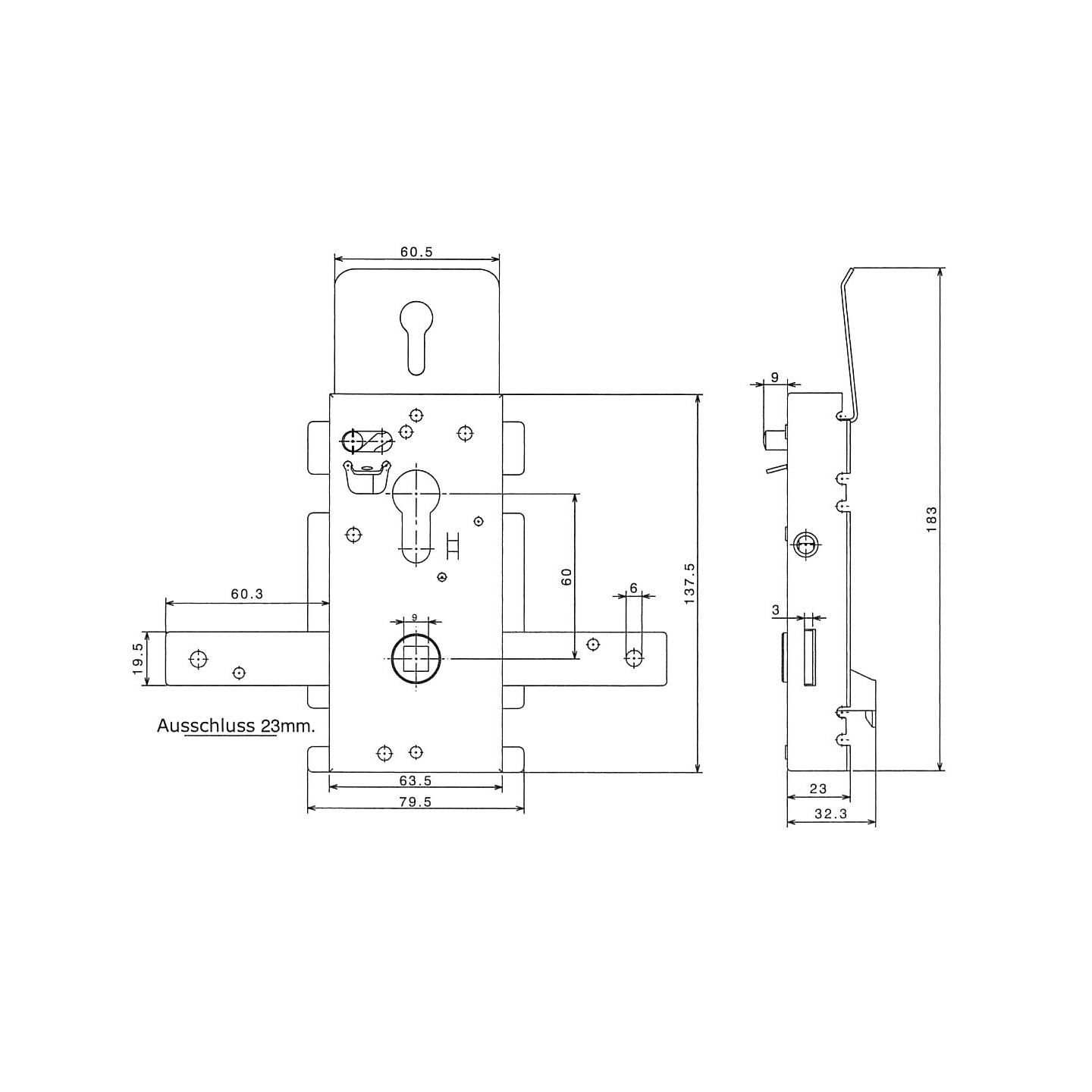 Coffre de serrure Partie fixe Porte HORMANN
