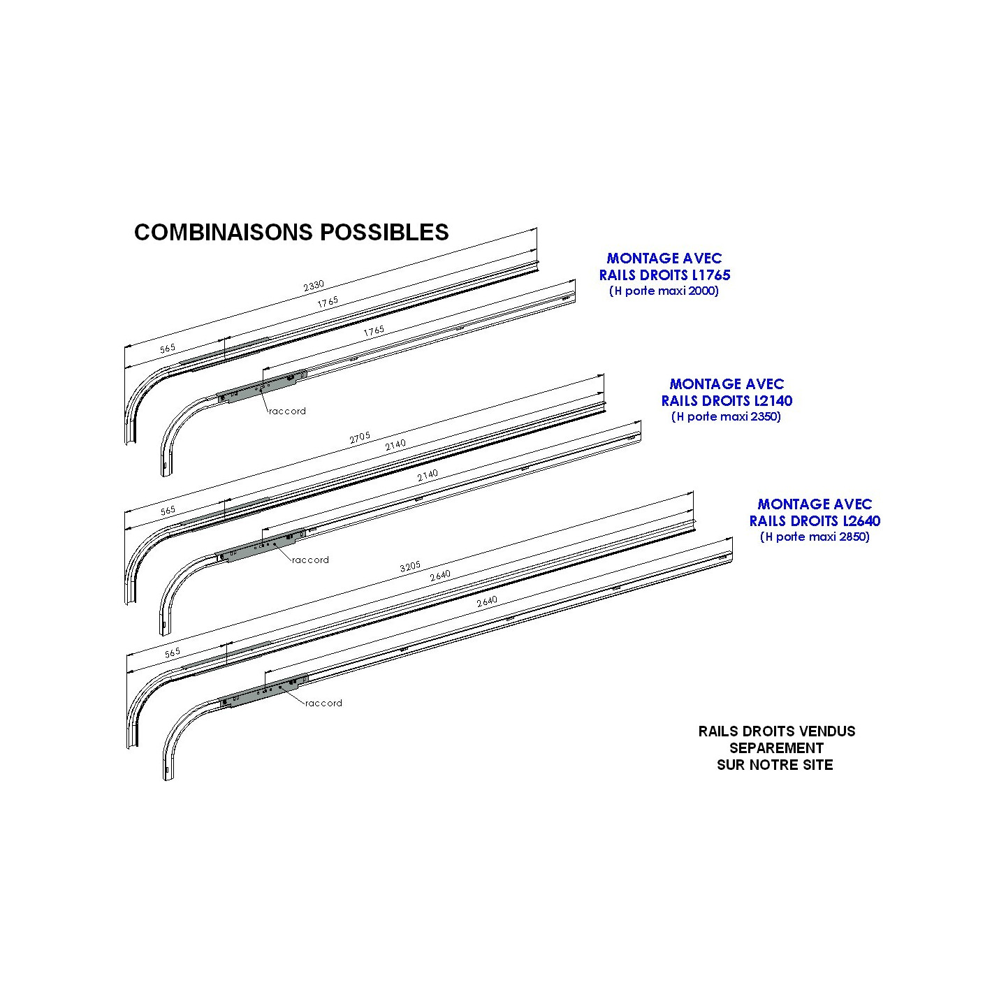 Petites courbes acier pour sectionnelle (la paire)