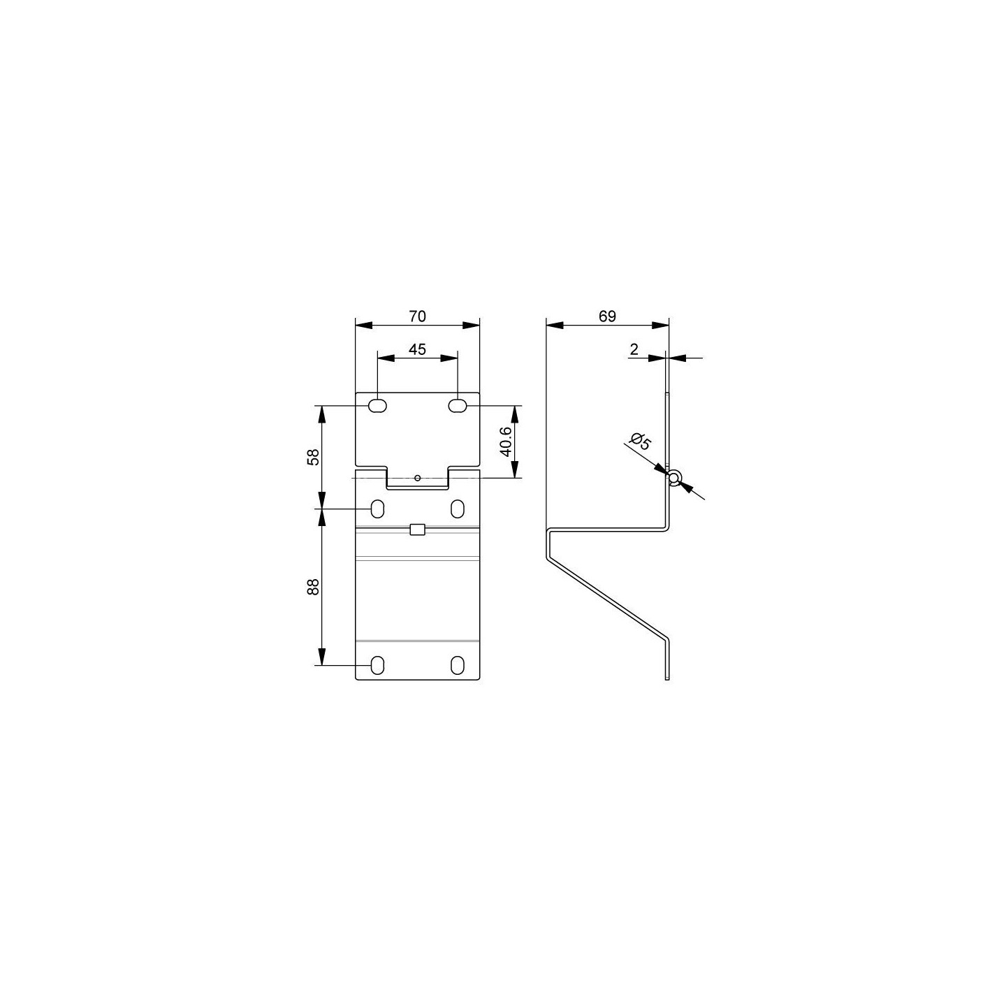 Charniere laterale avec support reglable pour porte industrielle