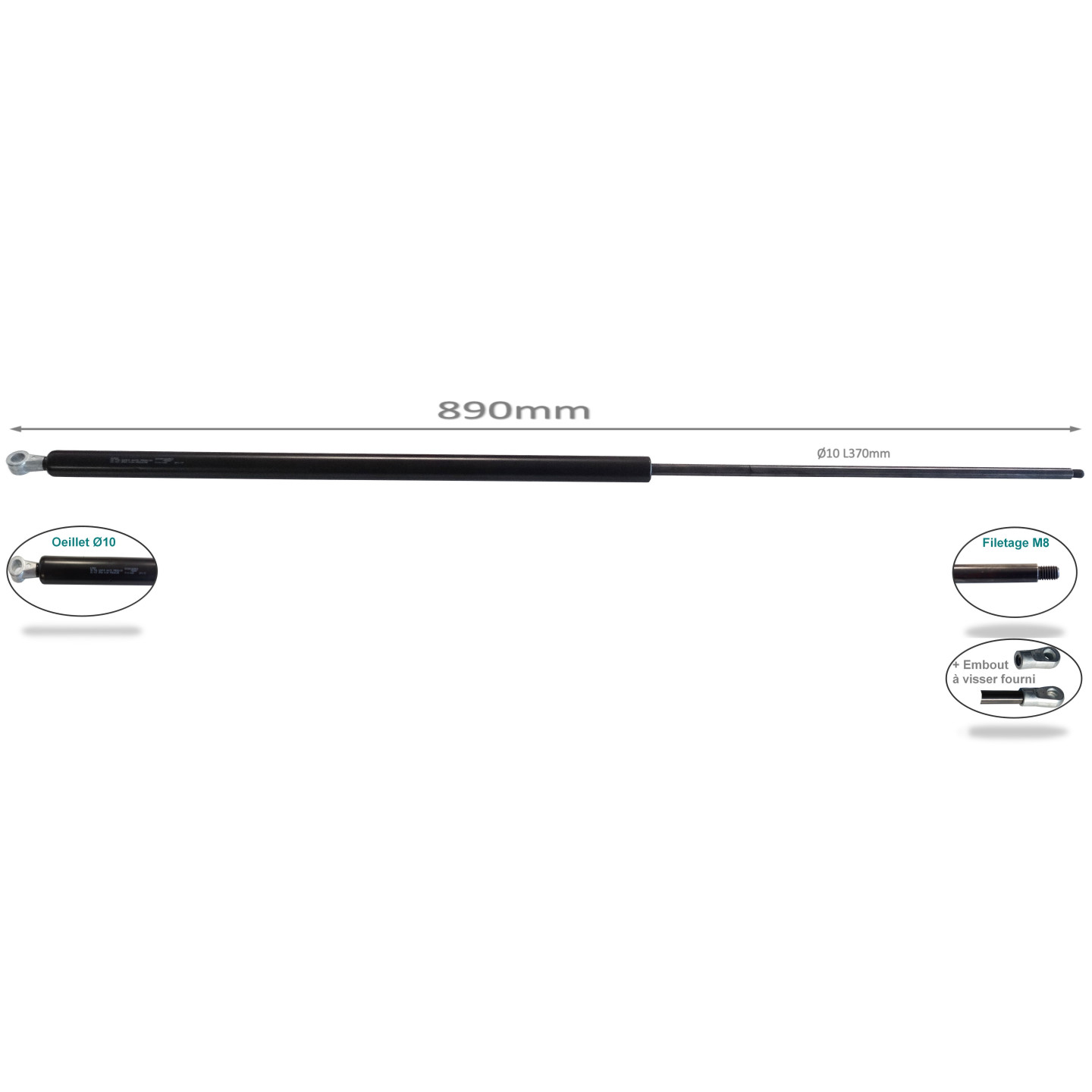 Vérin à gaz pour porte basculante