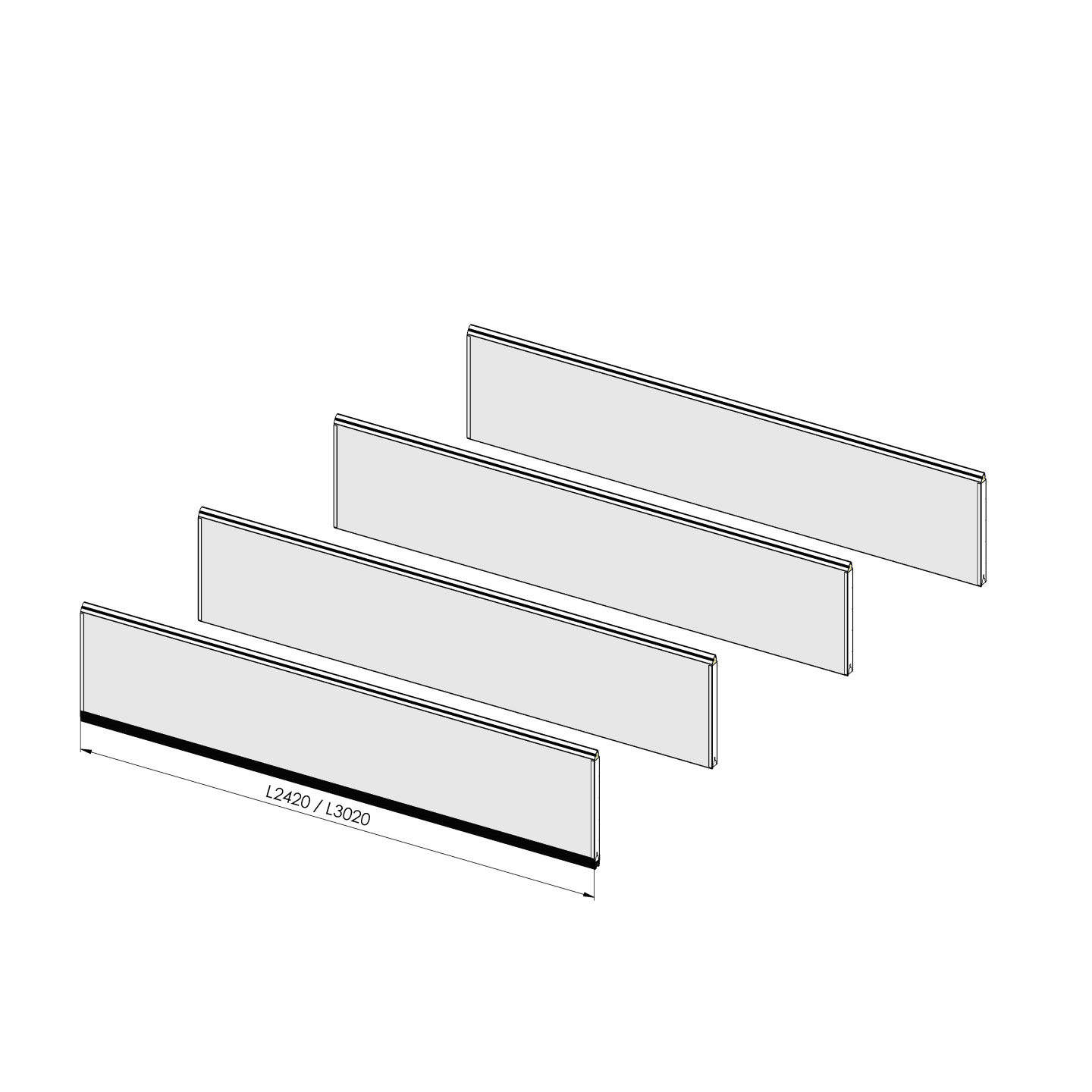 Lot de 4 panneaux POLYGRAIN SANS RAINURE pour remplacement complet du tablier