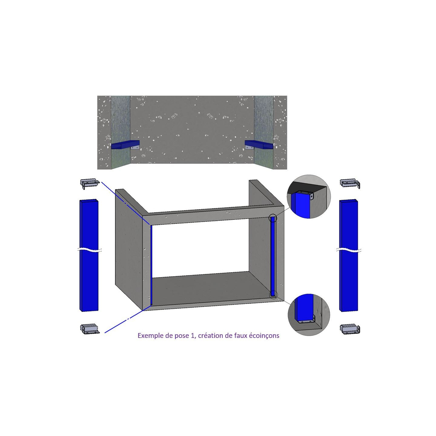 Poteau précadre acier 80x40