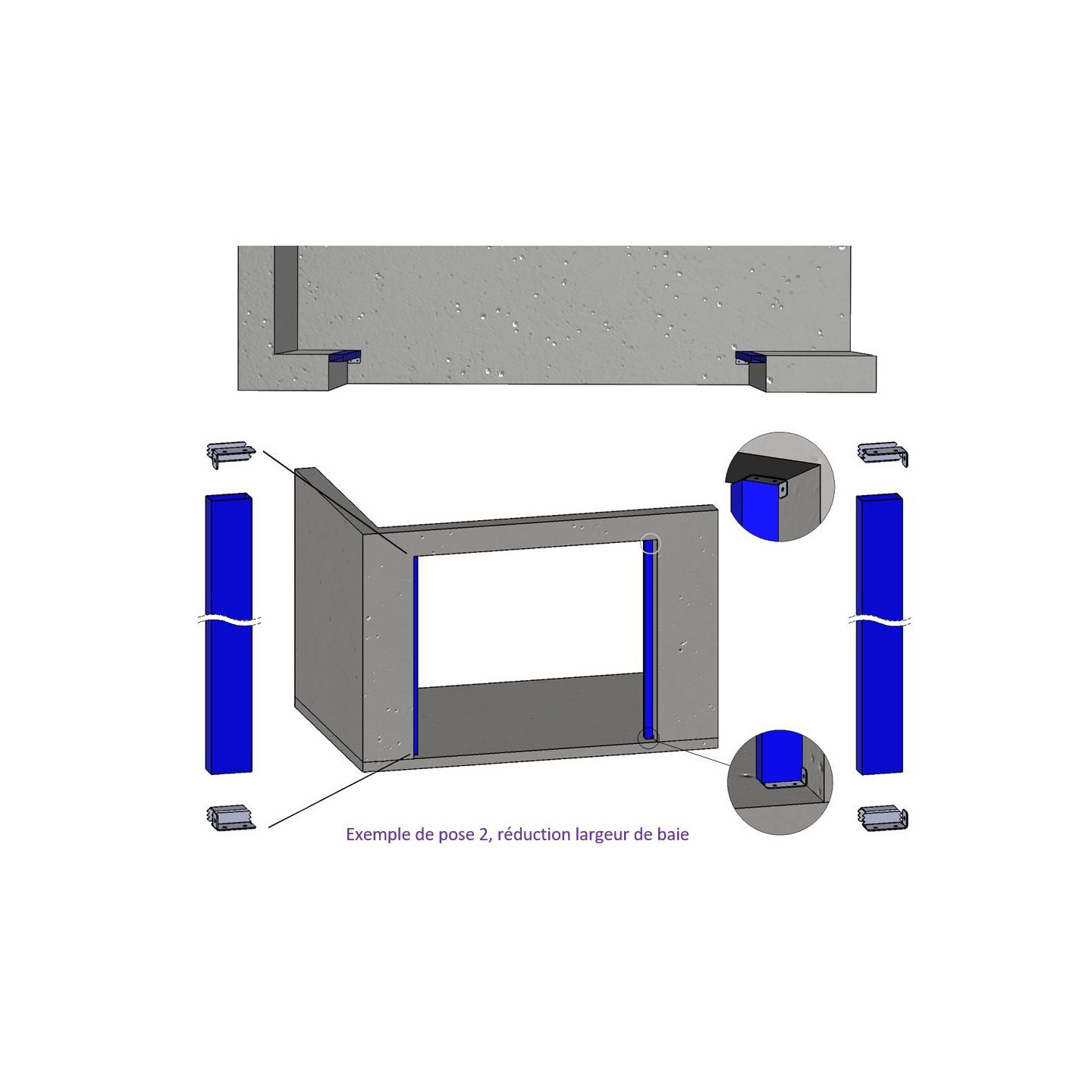 Poteau précadre acier 80x40