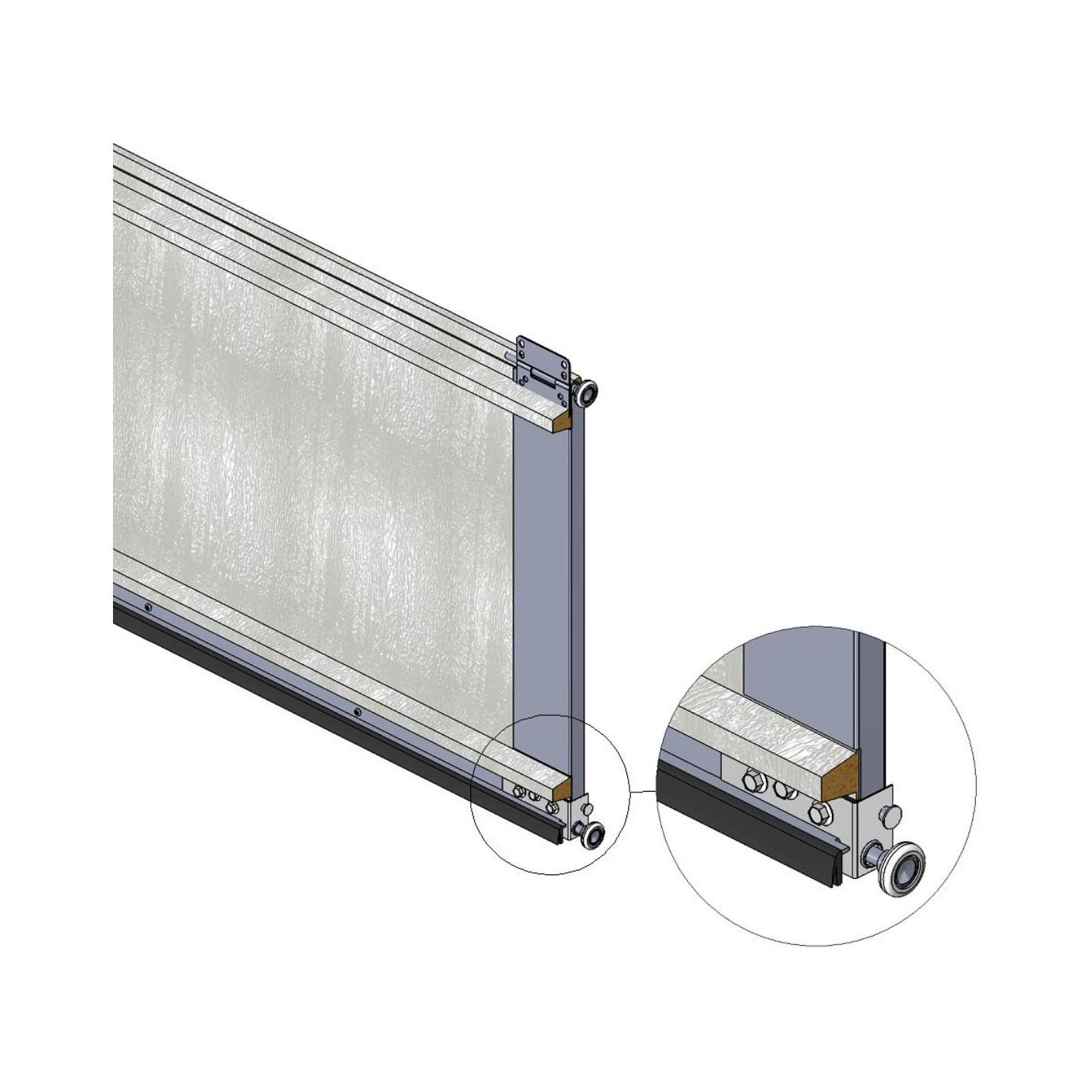 Détail montage joint bas de porte Wayne Dalton