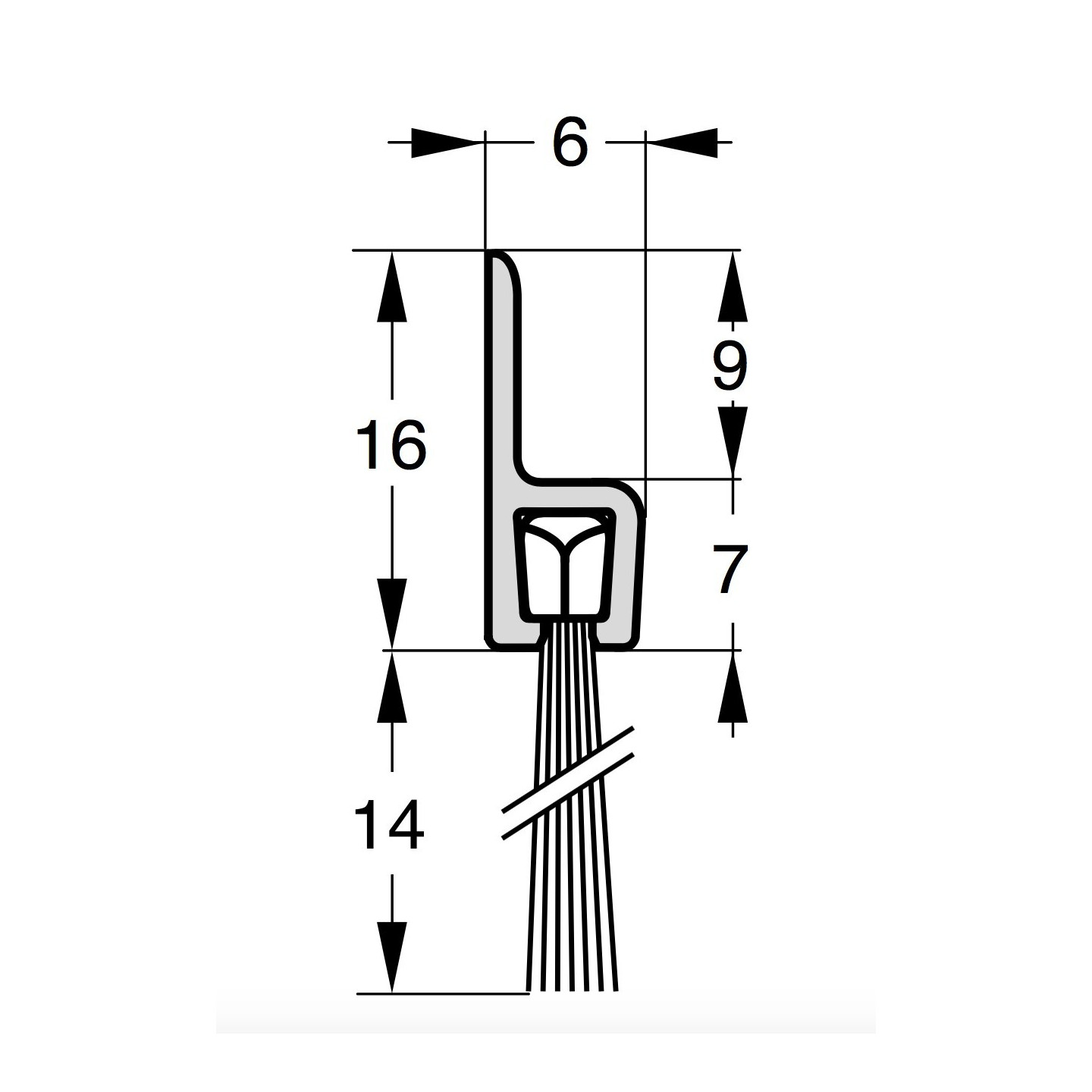 Joint brosse aluminium - Longueur 150 cm