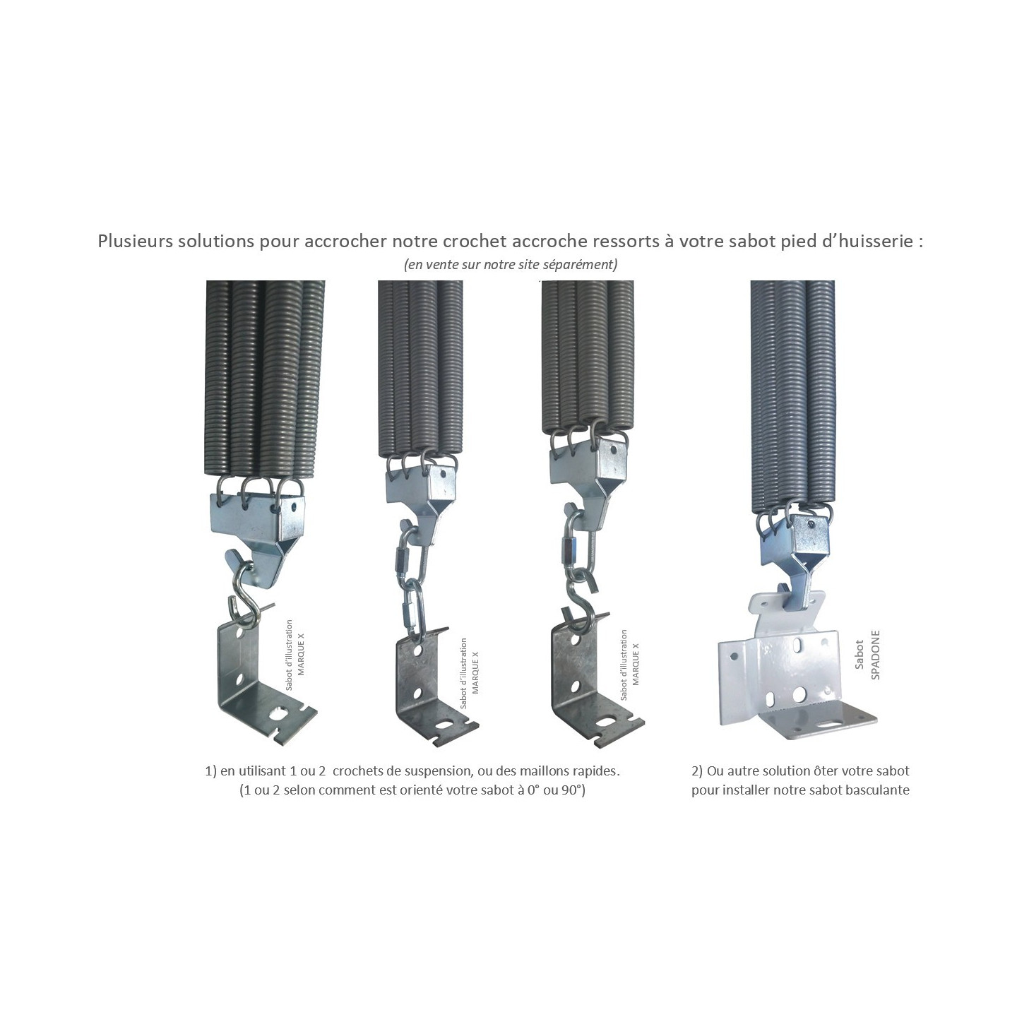 Crochet Accroche Ressorts Basculante (la paire)