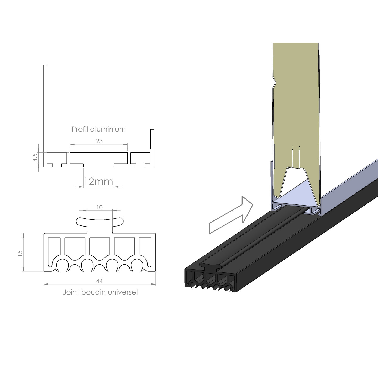 Joint Boudin EPDM Univerel