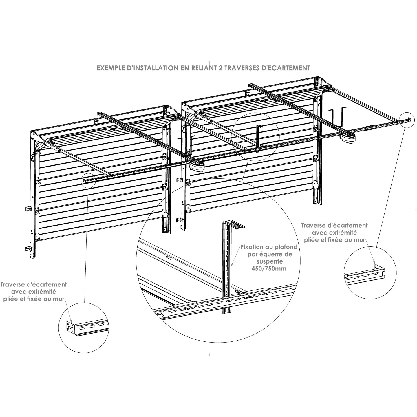 Traverse Ecartement Téléscopique 2x2,40m (porte large)
