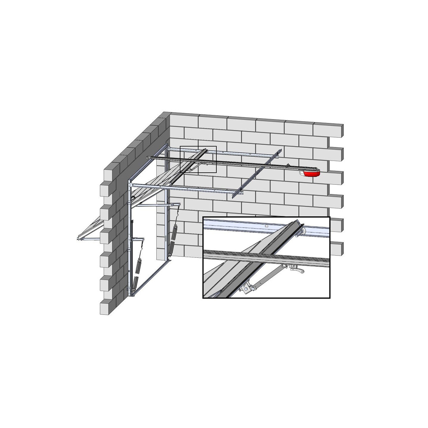 Crosse droite basculante