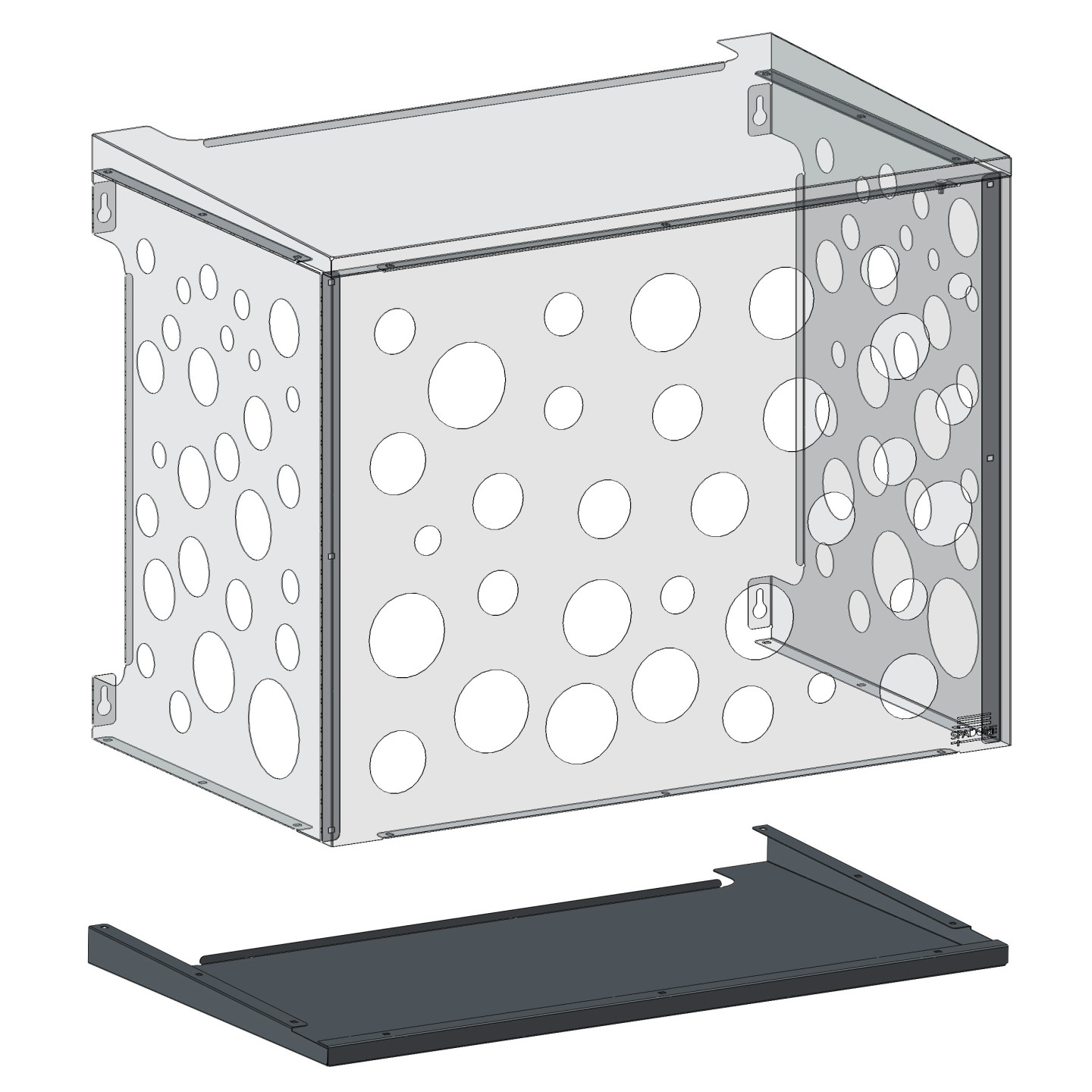 Capot inférieur - Cache clim - Gris RAL 7016