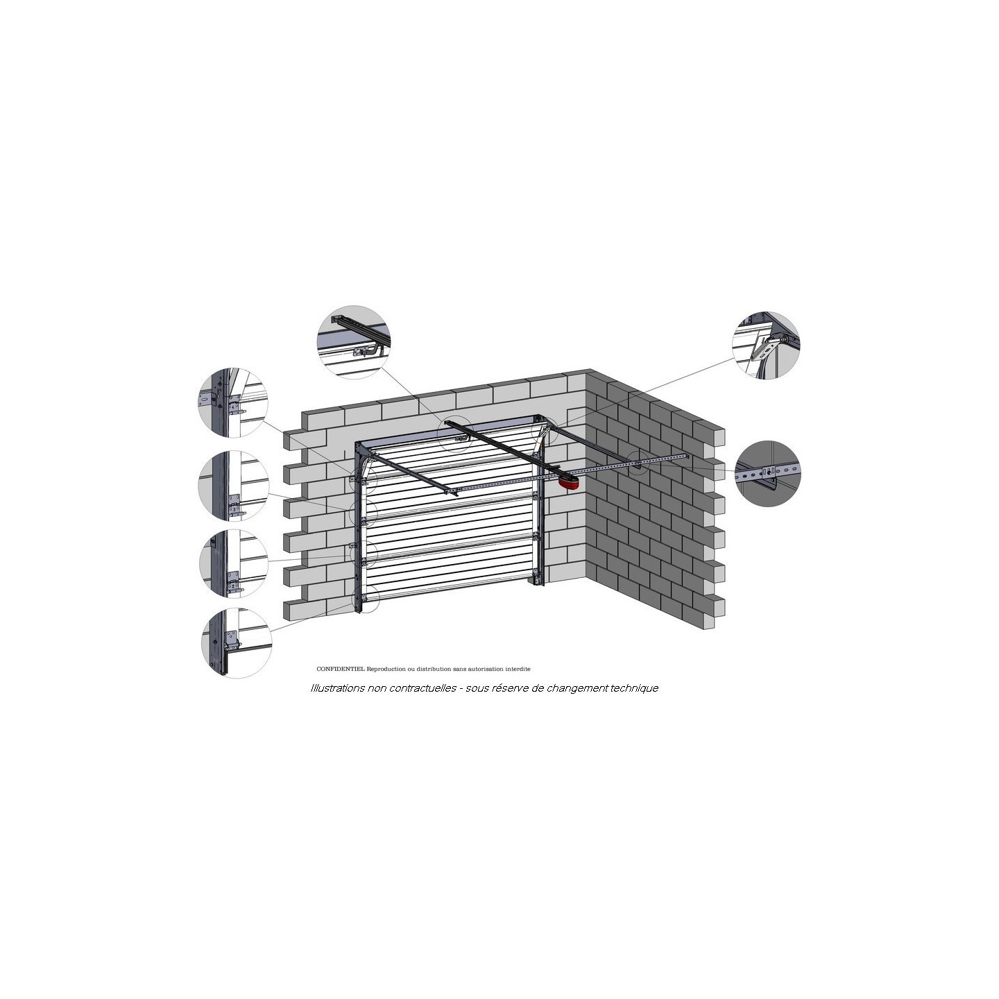 Porte de garage sectionnelle installée