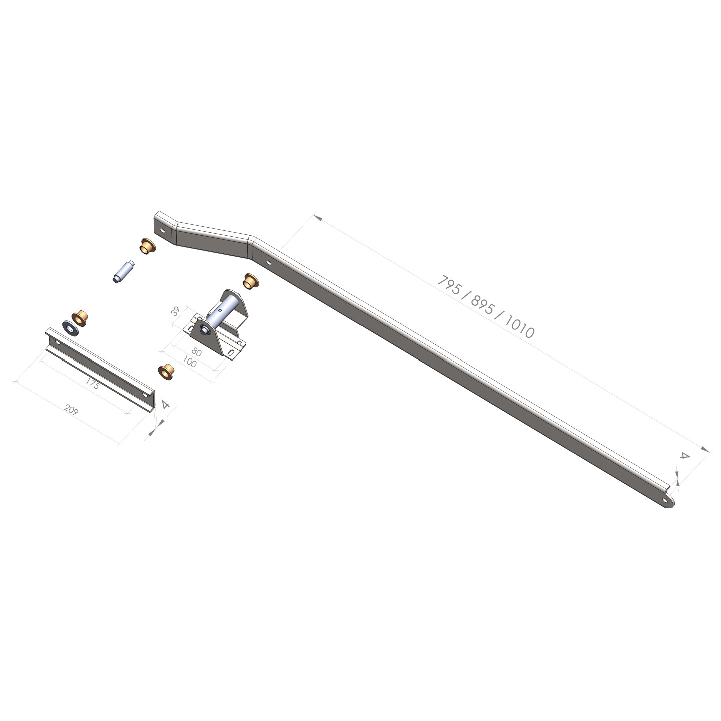 Bras reforcé de porte de garage basculante