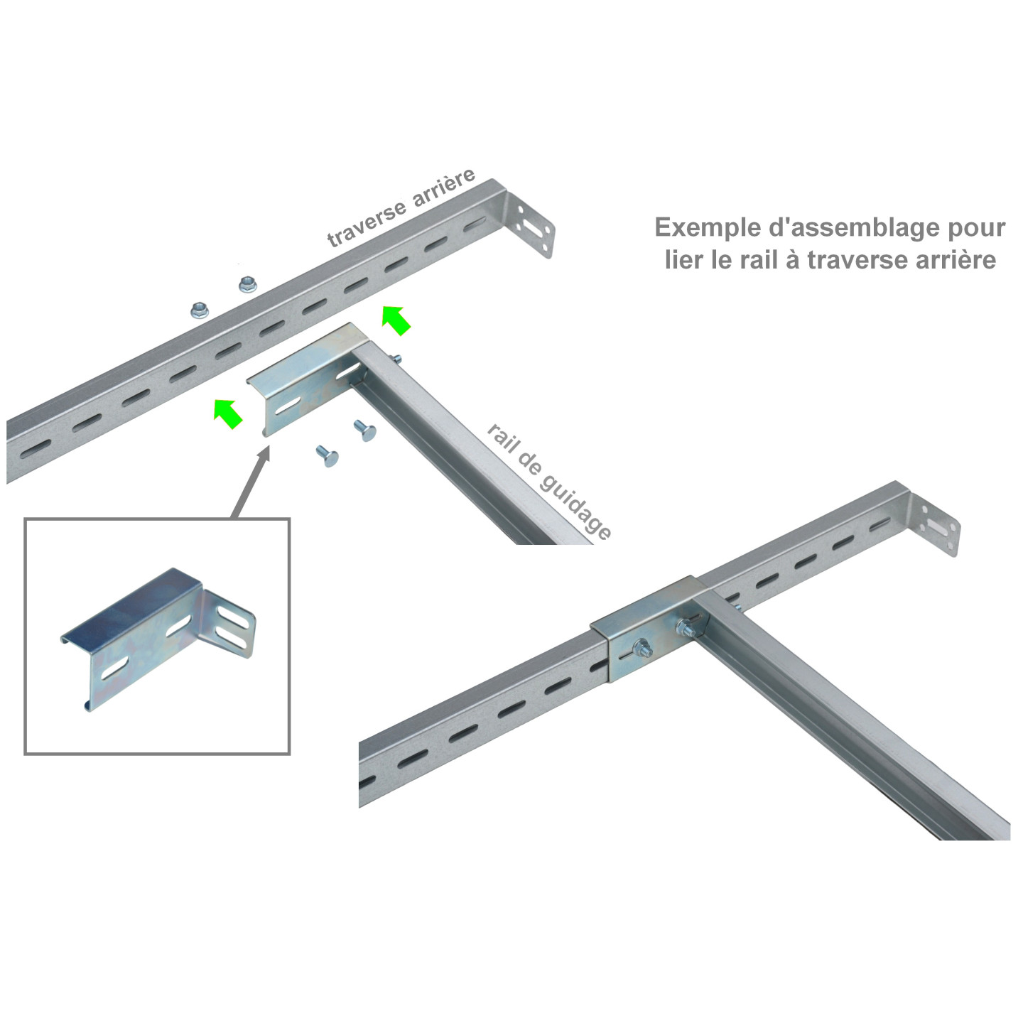 Liaisons Rail / Barre écartement coulissantes (la paire)