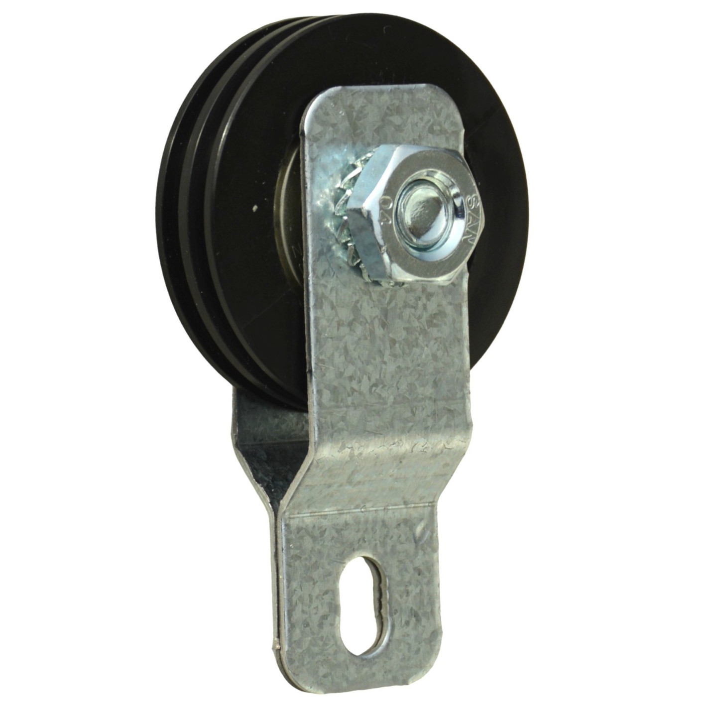 Poulie Mobile Nylon Diamètre 50mm double gorge + support mono-ressort