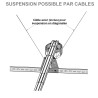 Suspension par 2 câbles en diagonale