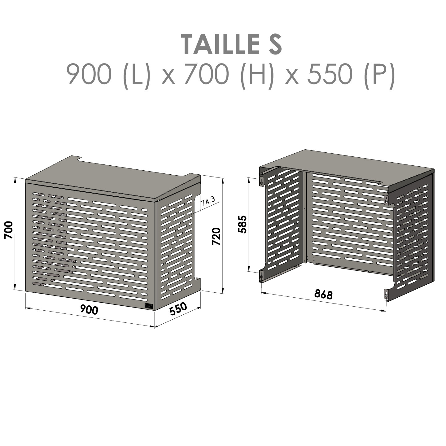 Cache clim / PAC - Décors Lines - Taille S