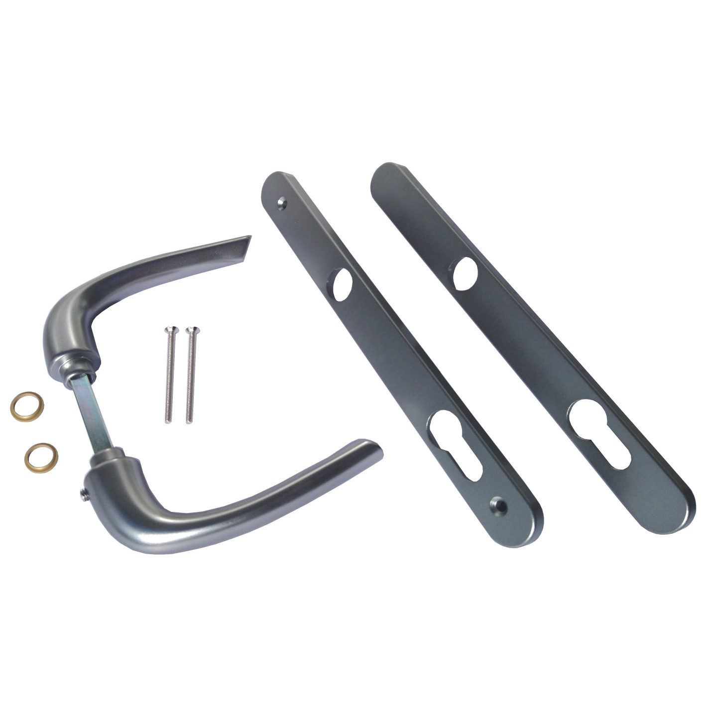 Ensemble plaque + poignées en ALU pour portillon