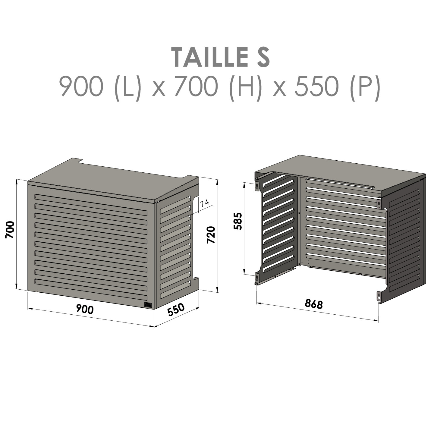 Cache climatiseur - Décors lames - Petit modèle