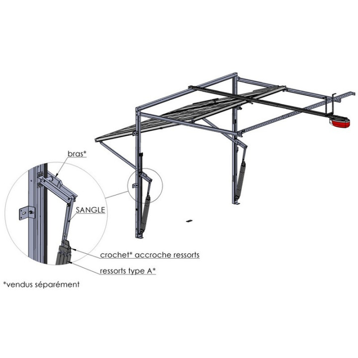 Sangle 6 trous pour bras de basculante