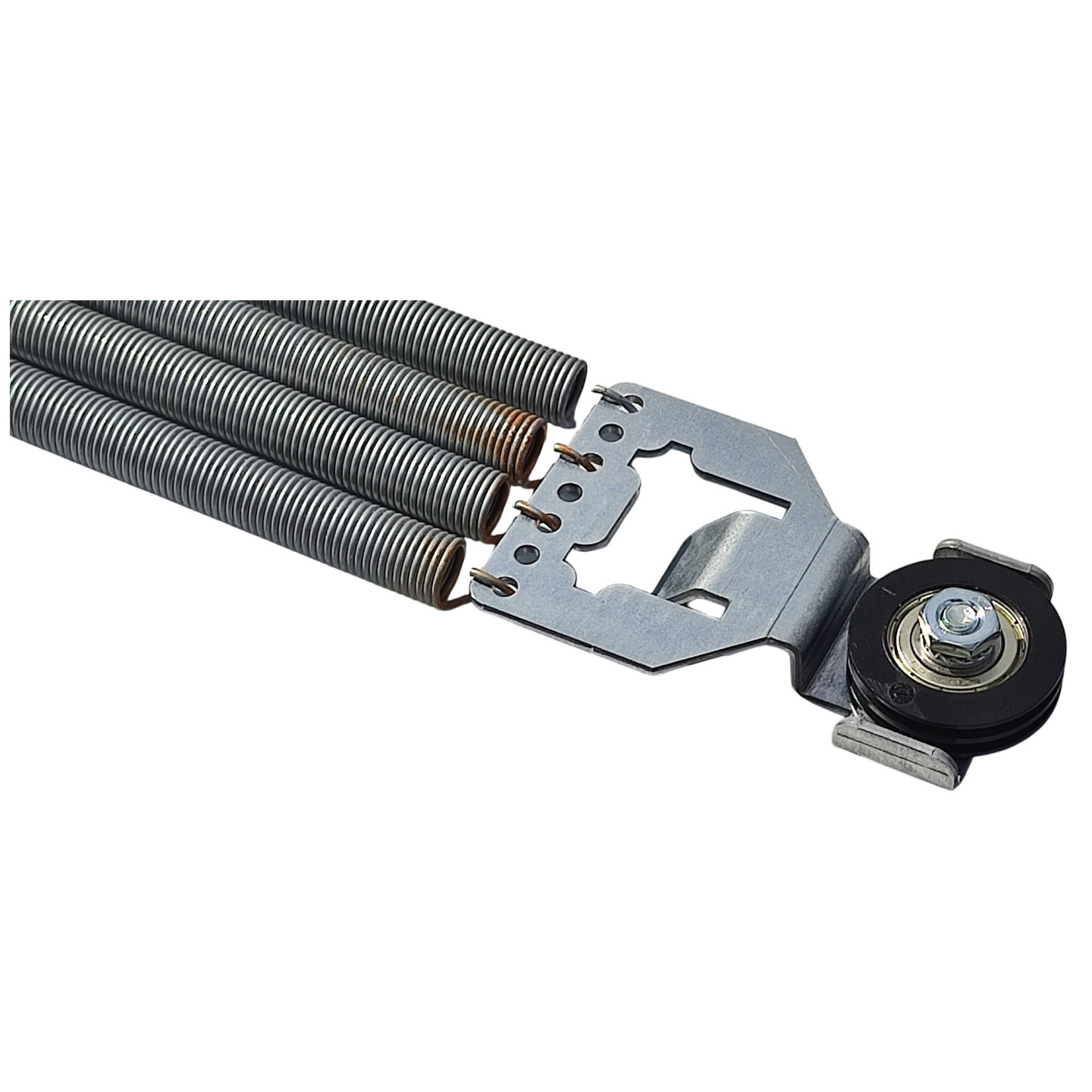 Poulie double gorge avec support accroche ressort 7 trous