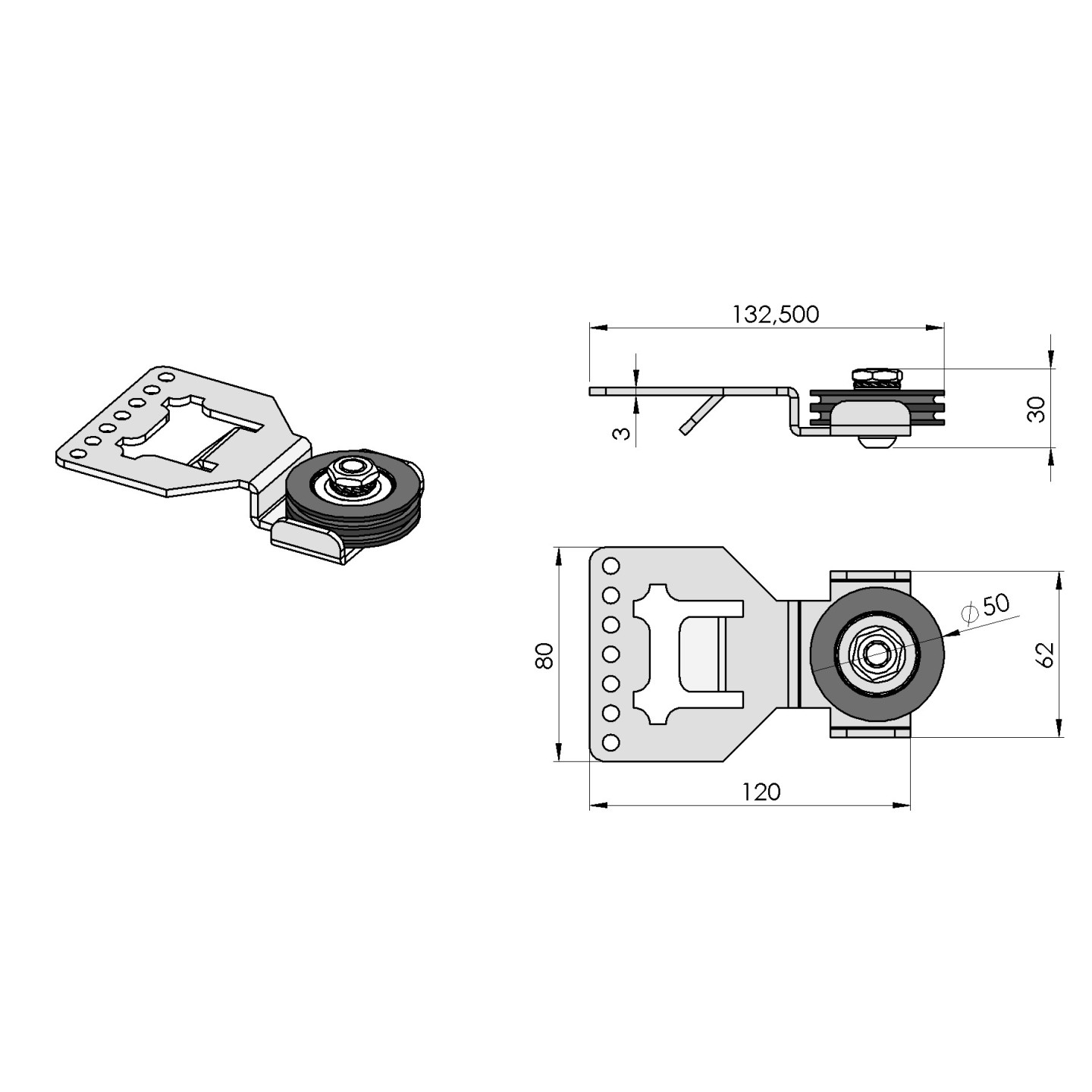 Poulie accroche ressort Normstahl