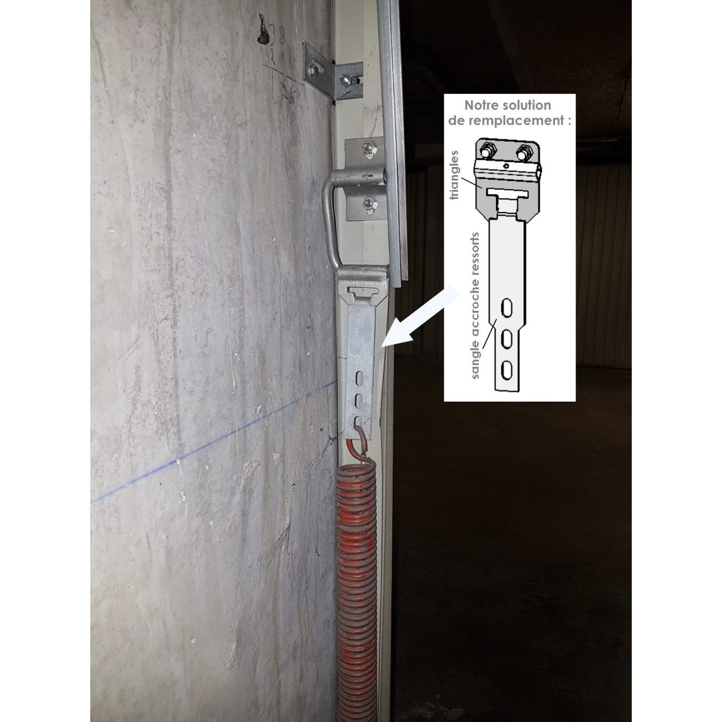 Accroche Ressorts Basculante à 3 trous (porte allemande) (la paire)