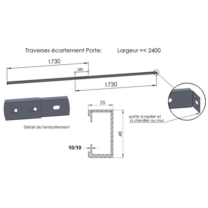Traverse Teleskop-Spreizer 2x1,80