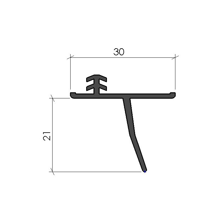 Mudflap Seal 25 mm Up-and-over Door