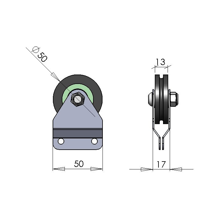 Mobile Nylon Pulley and Support Assembly