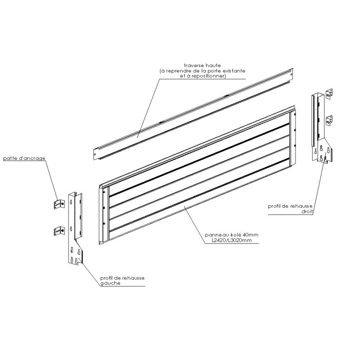 Sectional door extension