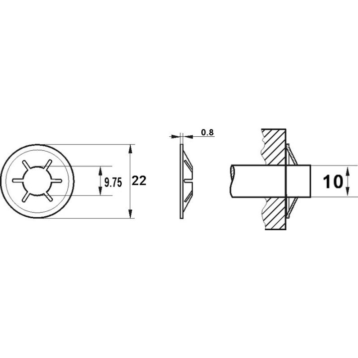 Sicherungsscheibe/Rollenclip (10er-Satz)
